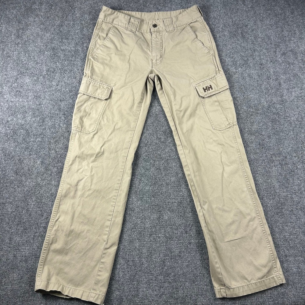 Helly Hansen Cargo Pants Mens 32 Tan Khaki Good Straight Leg Cotton Outdoor